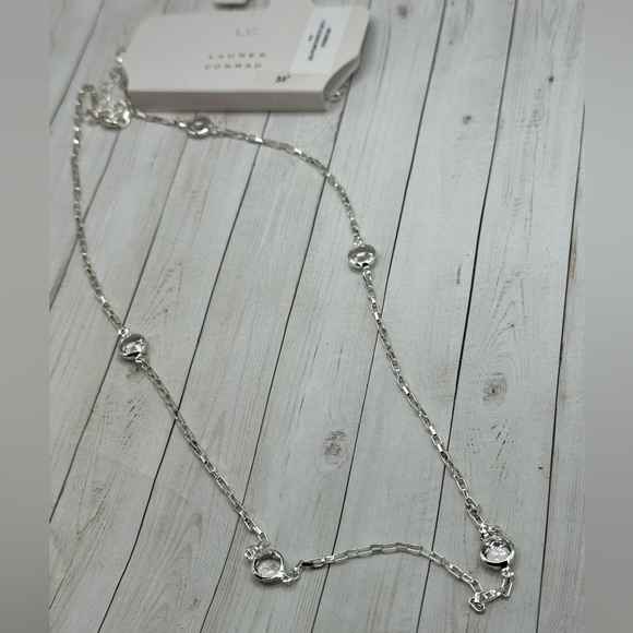 LC Lauren Conrad Jewelry - NWT LC Lauren Conrad Silvertone/Crystal 32” Necklace
